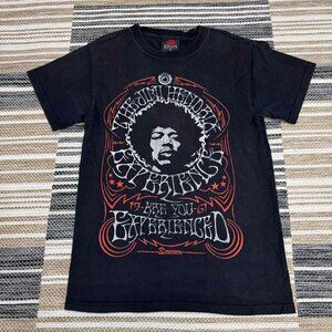 Zion Rootswear Mens Jimi Hendrix Experienced Poster T-Shirt Crewneck Black Small